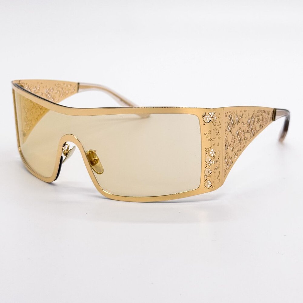 NEW DG2317 02/71 DOLCE&GABBANA GOLD SHIELD WOMEN SUNGLASSES DOLCE&GABBANA